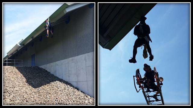 A construction worker was rescued after he slipped off a building (Hamden Fire Dept.)