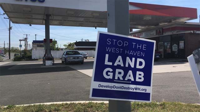 Eminent domain is likely in West Haven outlet project. (WFSB)