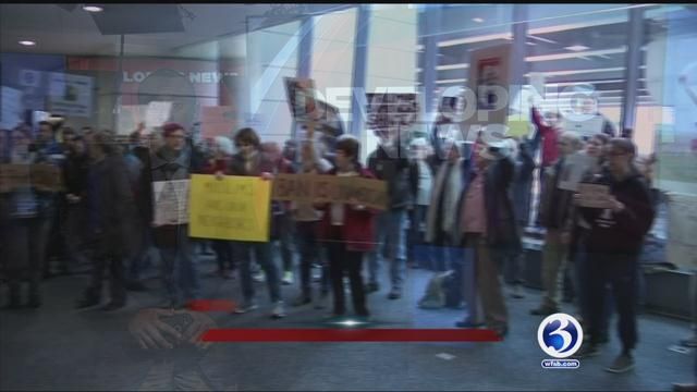 Protests continue across the country, in Connecticut following immigration ban