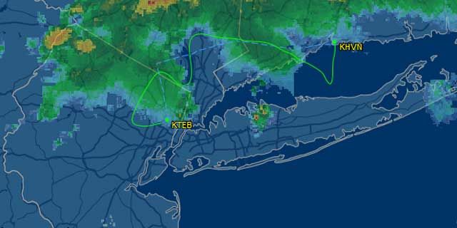 The actual flight pattern from flightaware.com